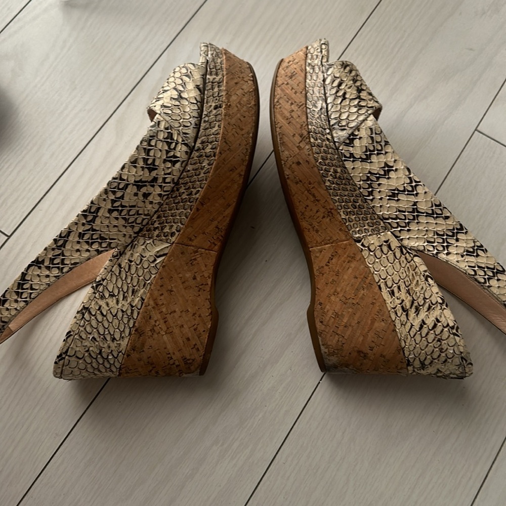 Prada Python Sling Back Sandal Wedge Size 41 - image 4